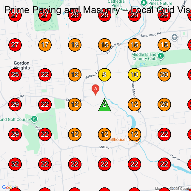 Prime Paving and Masonry GeoGrid visibility map for Paving Contractor in None